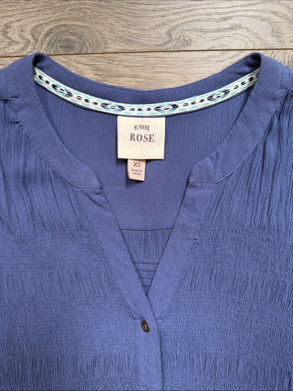 Knox Rose Blue Sleeveless Button Front Midi Dress | XS | Boho - Picture 3 of 4